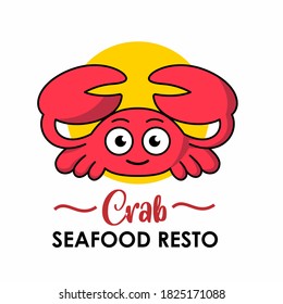 Crap simple minimalist logo vector for seafood business design concept