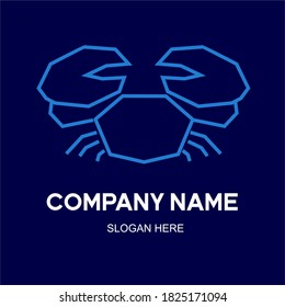 Crap simple minimalist logo vector for seafood business design concept