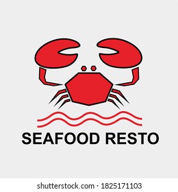 Crap simple minimalist logo vector for seafood business design concept
