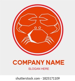 Crap simple minimalist logo vector for seafood business design concept