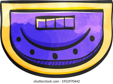 Crap table icon with arrows in color drawing. Leisure game gambling casino luck chance
