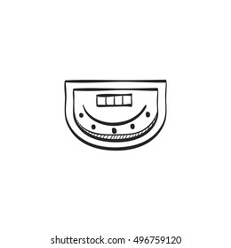 Crap table icon with arrows in doodle sketch lines. Leisure game gambling casino luck chance