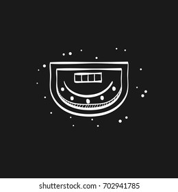 Crap table icon with arrows in doodle sketch lines. Leisure game gambling casino luck chance