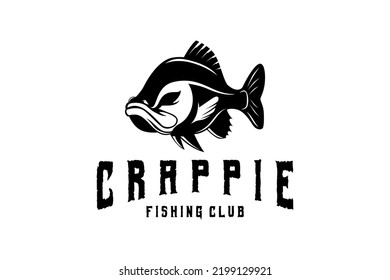 Crappie Fisch-Logo, springende Fisch-Design Vorlage Vektorgrafik. großartig als Logo Ihrer Fischereifirma verwenden