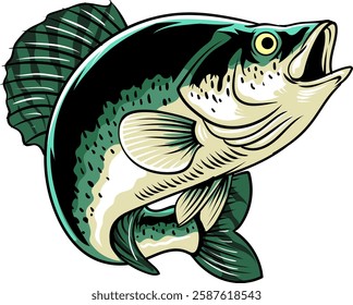 Crappie Fish Vector Cartoon Illustration for sticker badge emblem t-shirt banner invitation