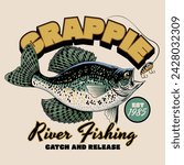 Crappie Fish Vintage Shirt Design