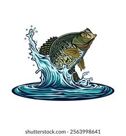 crappie fishing illustration logo vector image t shirt