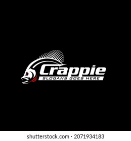 Crappie Fishing Logo, Unique and Fresh Crappy Fish Jumping out of the water. Great to use as your Crappie fishing Activity. 