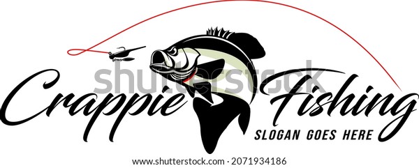 Crappie Fishing Logo, Unique and Fresh Crappy Fish\
Jumping out of the water. Great to use as your Crappie fishing\
Activity. 