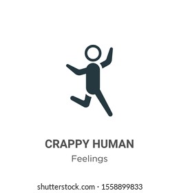 Crappy human vector icon on white background. Flat vector crappy human icon symbol sign from modern feelings collection for mobile concept and web apps design.