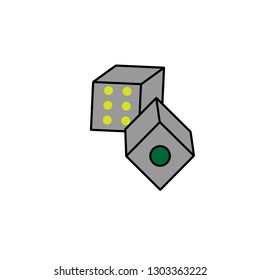 Craps, dice. Element of Casino icon for mobile concept and web apps. Detailed Craps, dice can be used for web and mobile