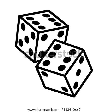 Craps Dice Icon. Editable Bold Outline With Color Fill Design. Vector Illustration.