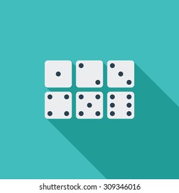 Craps icon. Flat vector related icon with long shadow for web and mobile applications. It can be used as - logo, pictogram, icon, infographic element. Vector Illustration.