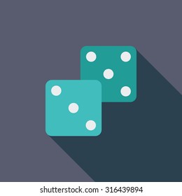 Craps icon. Flat vector related icon with long shadow for web and mobile applications. It can be used as - logo, pictogram, icon, infographic element. Vector Illustration.
