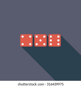 Craps icon. Flat vector related icon with long shadow for web and mobile applications. It can be used as - logo, pictogram, icon, infographic element. Vector Illustration.