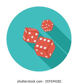 Craps icon. Flat vector related icon whit long shadow for web and mobile applications. It can be used as - logo, pictogram, icon, infographic element. Vector Illustration. 
