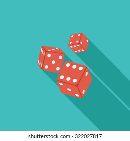 Craps icon. Flat vector related icon whit long shadow for web and mobile applications. It can be used as - logo, pictogram, icon, infographic element. Vector Illustration. 
