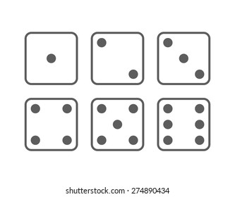 Craps icon set. Vector Illustration isolated on white background.