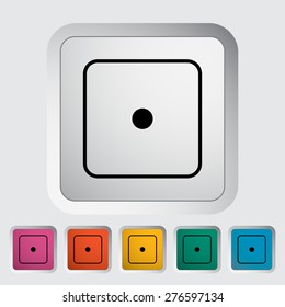 Craps. Single flat icon on the button. Vector illustration.
