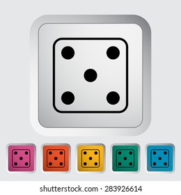 Craps. Single flat icon on the button. Vector illustration.