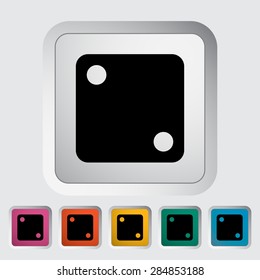 Craps. Single flat icon on the button. Vector illustration.