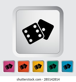 Craps. Single flat icon on the button. Vector illustration.