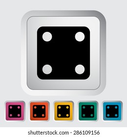Craps. Single flat icon on the button. Vector illustration.