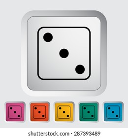 Craps. Single flat icon on the button. Vector illustration.