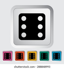 Craps. Single flat icon on the button. Vector illustration.