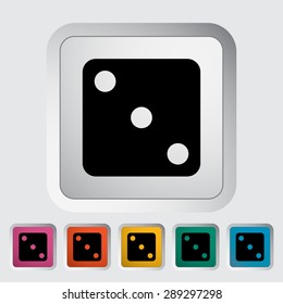 Craps. Single flat icon on the button. Vector illustration.
