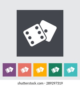 Craps. Single flat icon on the button. Vector illustration.
