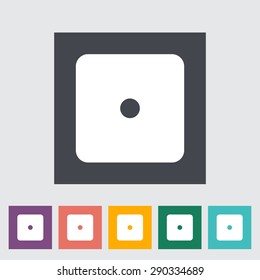 Craps. Single flat icon on the button. Vector illustration.