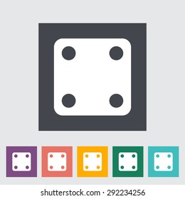 Craps. Single flat icon on the button. Vector illustration.