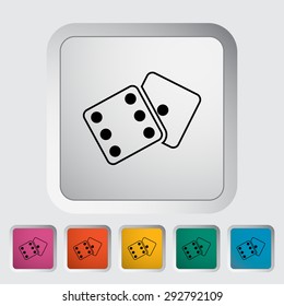 Craps. Single flat icon on the button. Vector illustration.