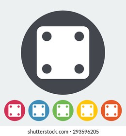 Craps. Single flat icon on the circle button. Vector illustration.