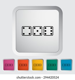 Craps. Single flat icon on the button. Vector illustration.