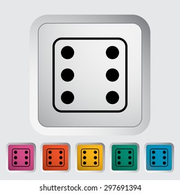 Craps. Single flat icon on the button. Vector illustration.