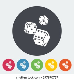 Craps. Single flat icon on the circle button. Vector illustration.
