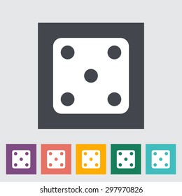 Craps. Single flat icon on the button. Vector illustration.