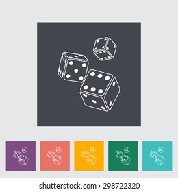 Craps. Single flat icon on the button. Vector illustration.