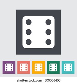 Craps. Single flat icon on the button. Vector illustration.