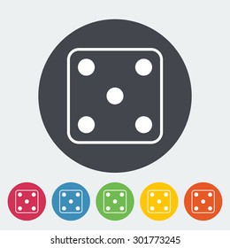 Craps. Single flat icon on the circle button. Vector illustration.