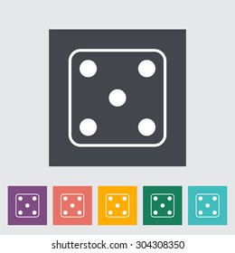 Craps. Single flat icon on the button. Vector illustration.