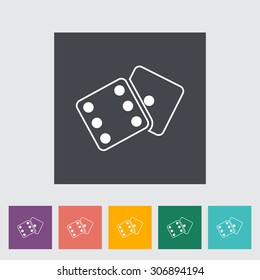 Craps. Single flat icon on the button. Vector illustration.