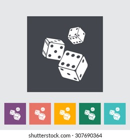 Craps. Single flat icon on the button. Vector illustration.