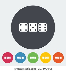 Craps. Single flat icon on the circle button. Vector illustration.