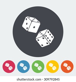 Craps. Single flat icon on the circle button. Vector illustration.