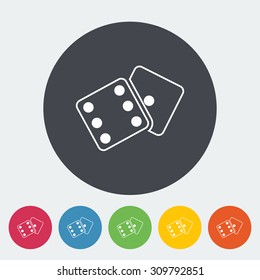 Craps. Single flat icon on the circle button. Vector illustration.