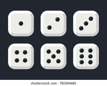 Craps. White dice vector illustration