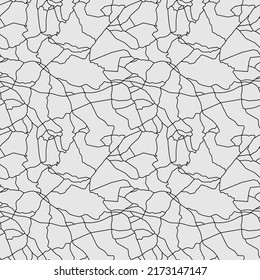 Craquelure for ceramic tile, seamless linear pattern. Stylish texture with repeating lines randomly. Grunge texture, consisting of fine cracks on the glazed surface. Vector grunge background 